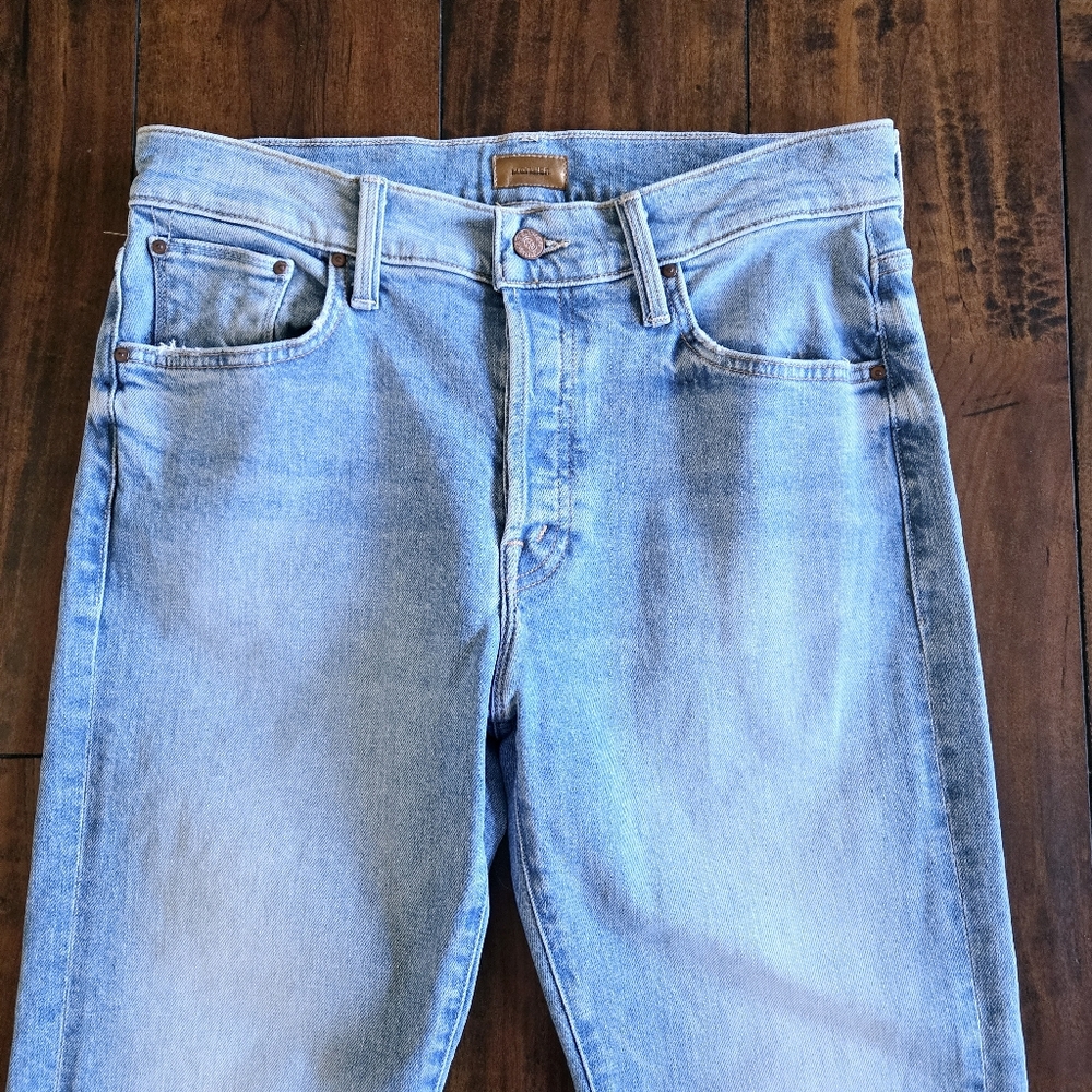 Mother The Scrapper Ankle Button Fly High Rise Stretch Straight Leg Jeans Sz 26 - Picture 7 of 16